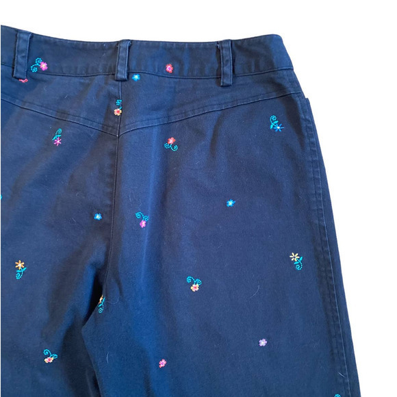 Rafaella Black Cropped Chino Pants Chino Vacation Wear Shorts Cottage Core SZ 6 - Picture 6 of 9